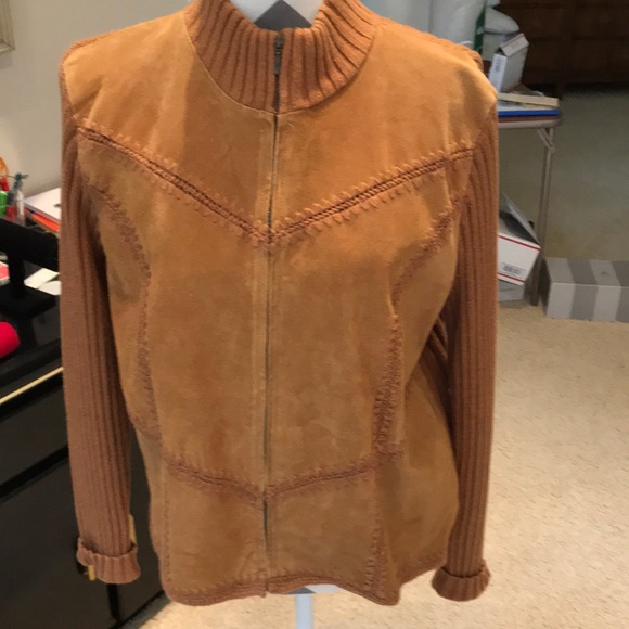 Great looking jacket. Suede and knit long sleeve - Picture 1 of 5